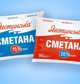 Новий формат сметани «Яготинська» 15% та 20% тепер у пакованні 200 грамів